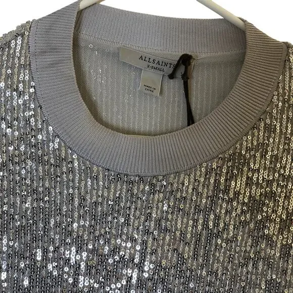 ALLSAINTS Juela Sequin Long Sleeve Mini Dress